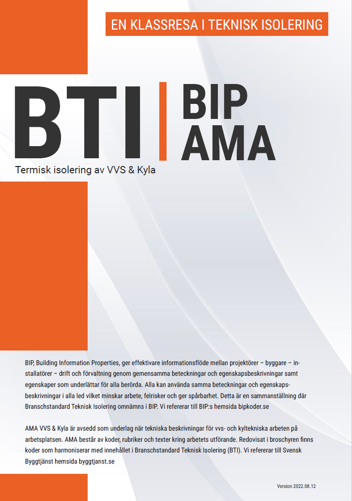 Branschstandard Teknisk Isolering-BIP/AMA